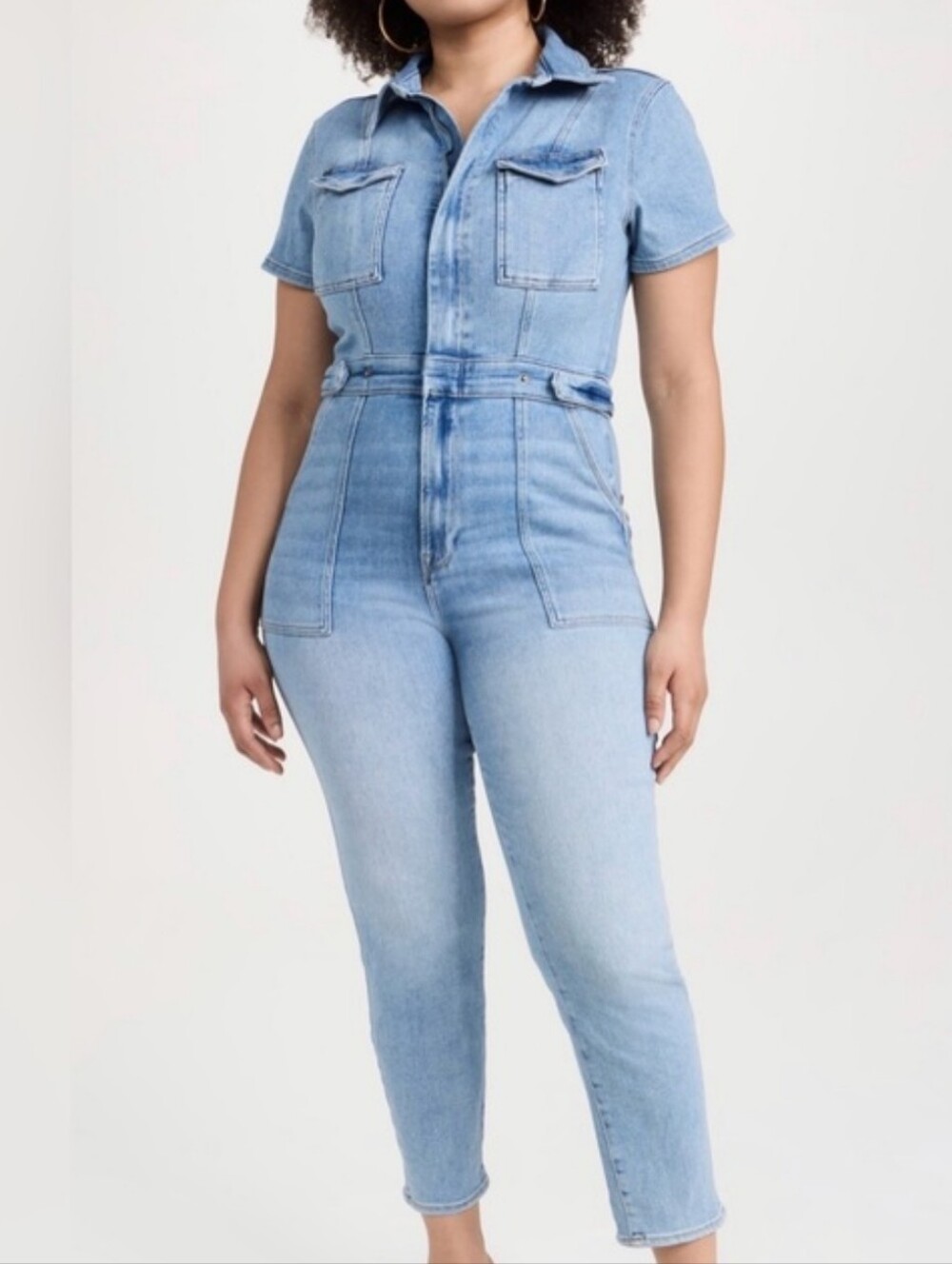 Good American Fit For Success Denim Jumpsuit Size Large - Picture 2 of 9